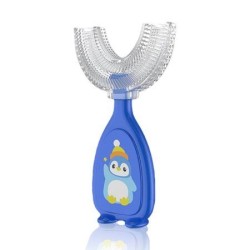 Manual Children's U-Shaped Silicone Toothbrush - Blue