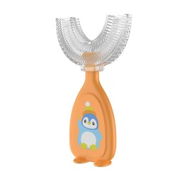 Manual Children's U-Shaped Silicone Toothbrush - Orange