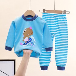 Baby Sweat Shirt & Trouser Set Dinosaur Print - Blue 