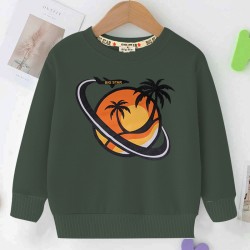 Baby Sweat Shirt Scenery Printed-Olive Color
