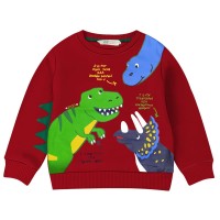 Baby Sweat Shirt Dinosaur Printed- Red Color