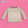Kids Full sleeves T-shirt- White With Brown Stripe | T-shirt | BOY FASHION at Sonamoni.com