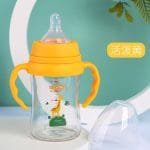 180ML-Baby-Glass-Feeding-Bottle-Baby-Care-Nursing-Glass-Feeder-Cup-Yellow-Giraffe