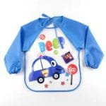Silicon-Waterproof-Bib-for-Children-Blue-Car-Print-BEEP