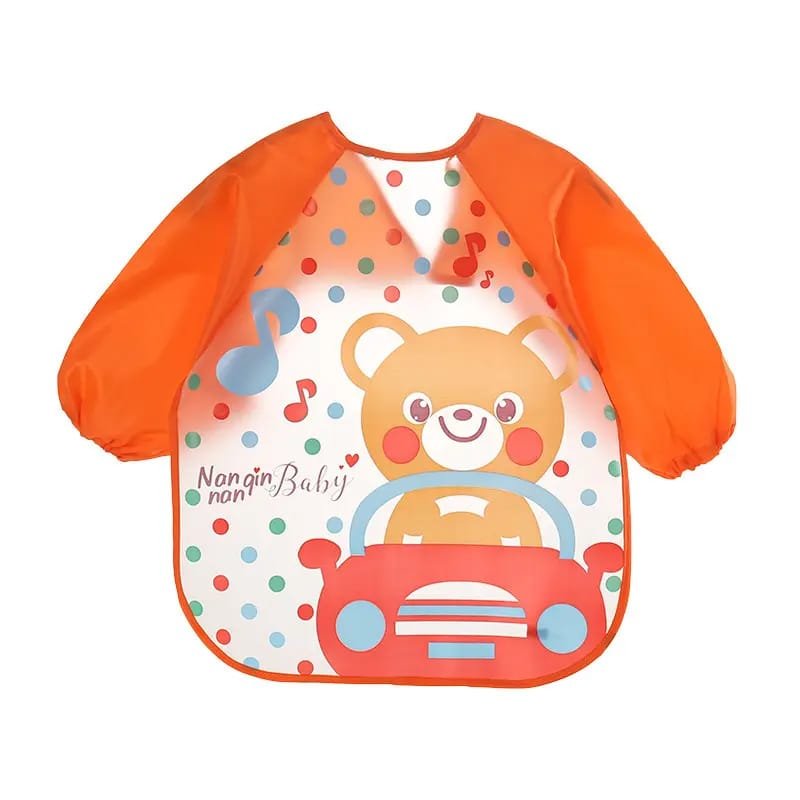 Silicon-Waterproof-Bib-for-Children-Orange-Color