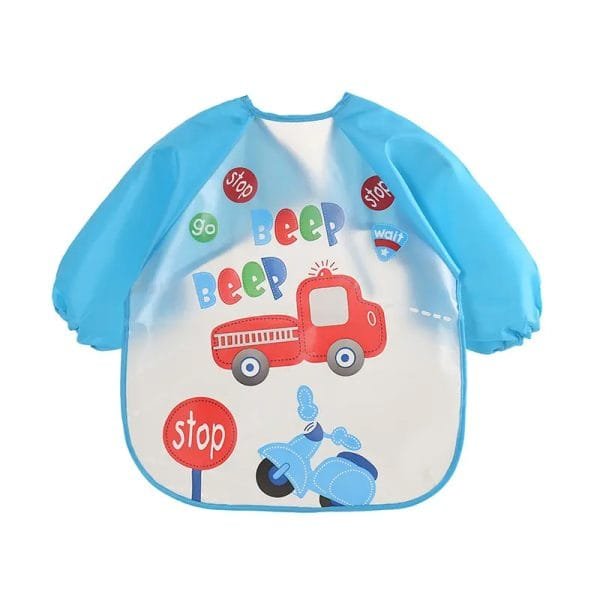 Silicon-Waterproof-Bib-for-Children-Red-Car-Beep