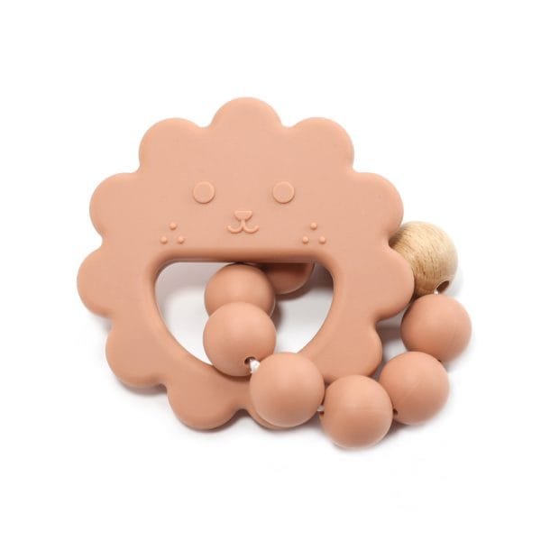 Brick-Red-Silicone-Flowered-Teether-Bracelet
