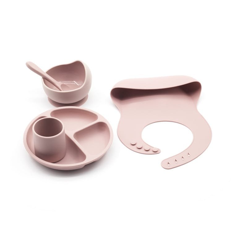 Full-Set-Kids-Eating-Set-Full-Suction-Dinner-Set-5-Pcs-Leather-Pink-Color-2