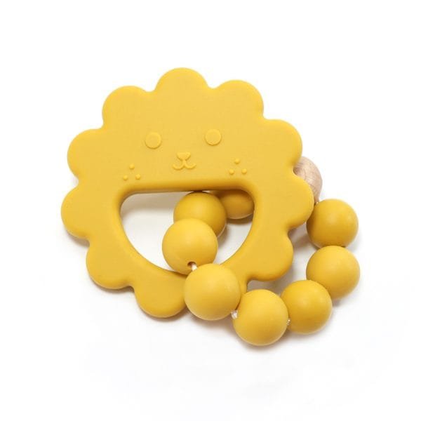 Ginger-Color-Silicone-Flowered-Teether-Bracelet