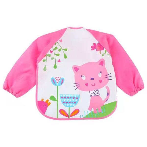 Silicon-Waterproof-Bib-for-Children-Pink-Cat
