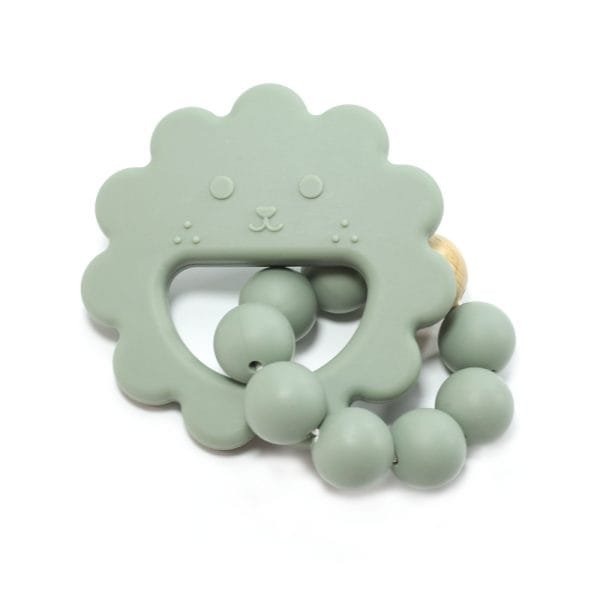 Silicone-Bracelet-Flowered-Teether-Food-Graded-Avocado-green-Color