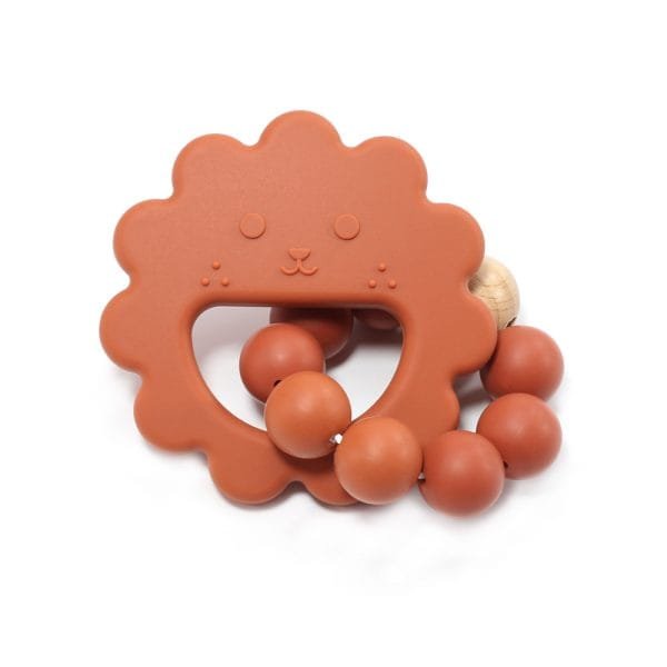 Silicone-Flowered-Teether-Bracelet-Caramel-Color