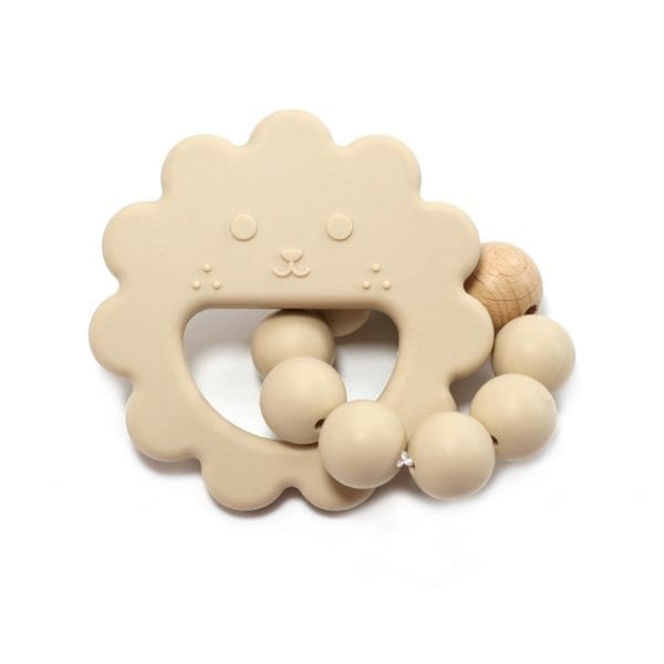 Silicone-Flowered-Teether-Bracelet-Milk-Tea-Color