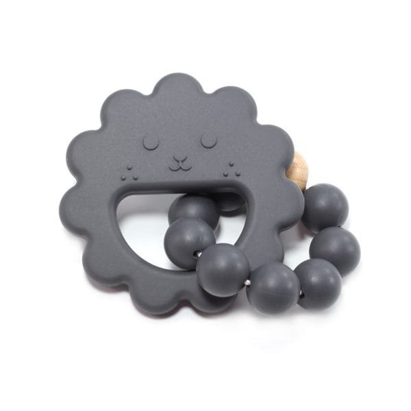 Silicone-Flowered-Teether-Bracelet-Steel-Gray-Color