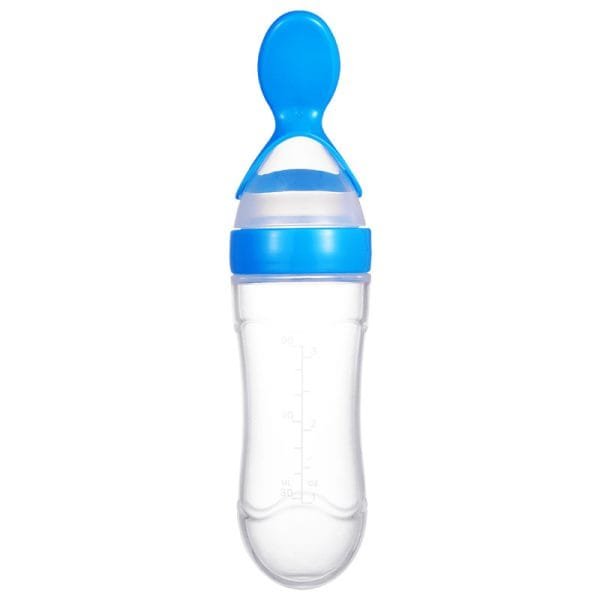 Silicone-Squeezing-Spoon-Feeder-Bottle-90-ML-for-Baby-Rice-Paste-Blue-Color