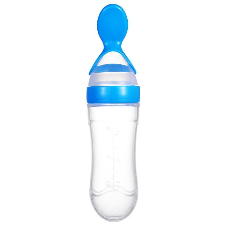Silicone-Squeezing-Spoon-Feeder-Bottle-90-ML-for-Baby-Rice-Paste-Blue-Color