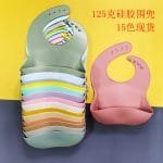 Stylish-Waterproof-Baby-Feeding-Bibs-with-Catcher-Pocket-Brick-Red-Color-3