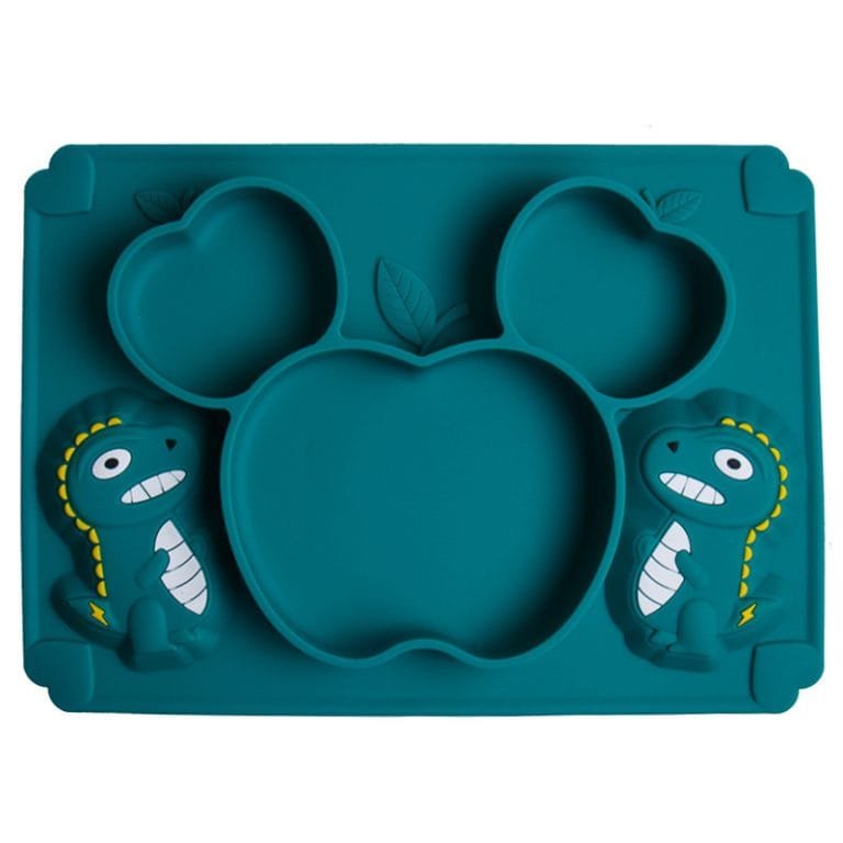 Super-Designed-Silicone-Dinner-Plate-Green-Color