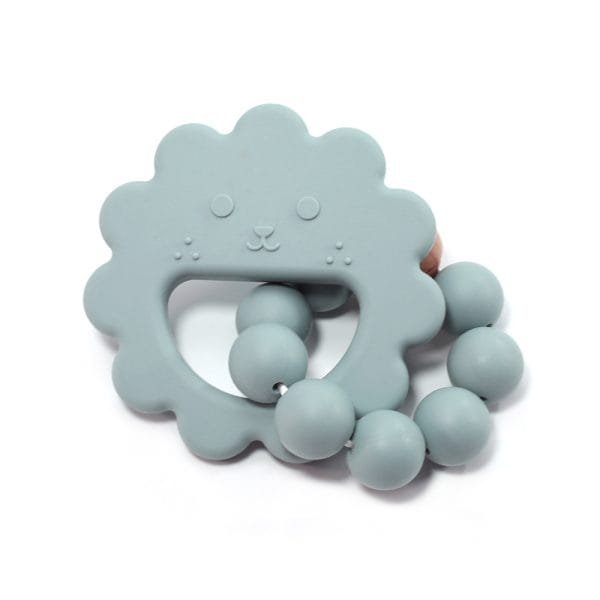 Wooden-Blue-Silicone-Flowered-Teether-Bracelet-Food-Graded-Wooden-Blue-Color