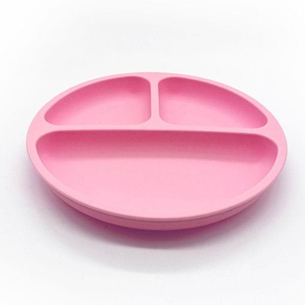 silicone-round-dinner-plate-pink-color