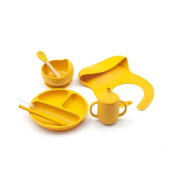silicone-baby-feeding-set-7-pcs-set-ginger-color