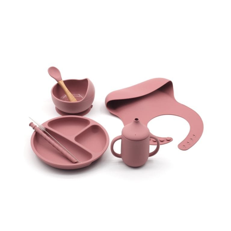 silicone-baby-feeding-set-7-pcs-set-rose-color