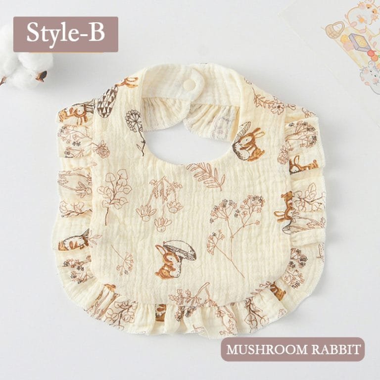 korean-style-baby-feeding-drool-bib-ruffle-floral-mushroom-rabbit
