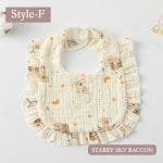 korean-style-baby-feeding-drool-bib-ruffle-floral-starry-sky-raccon
