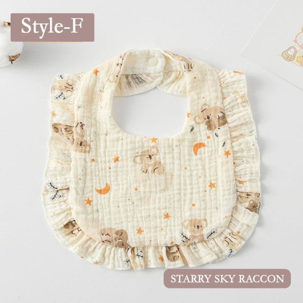 korean-style-baby-feeding-drool-bib-ruffle-floral-starry-sky-raccon