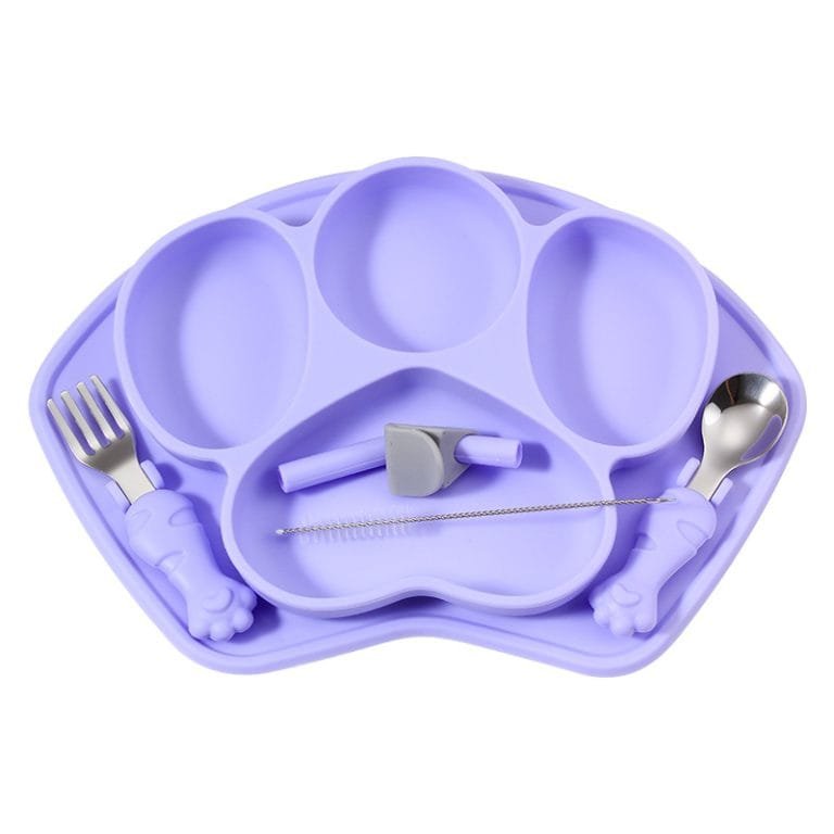 highly-silicone-glue-feeding-dish-spoon-straw-infant-eating-training-purple